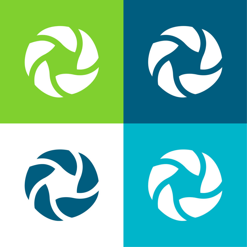 Panes Bagels Flat conjunto de iconos mínimo de cuatro colores - Vector, imagen