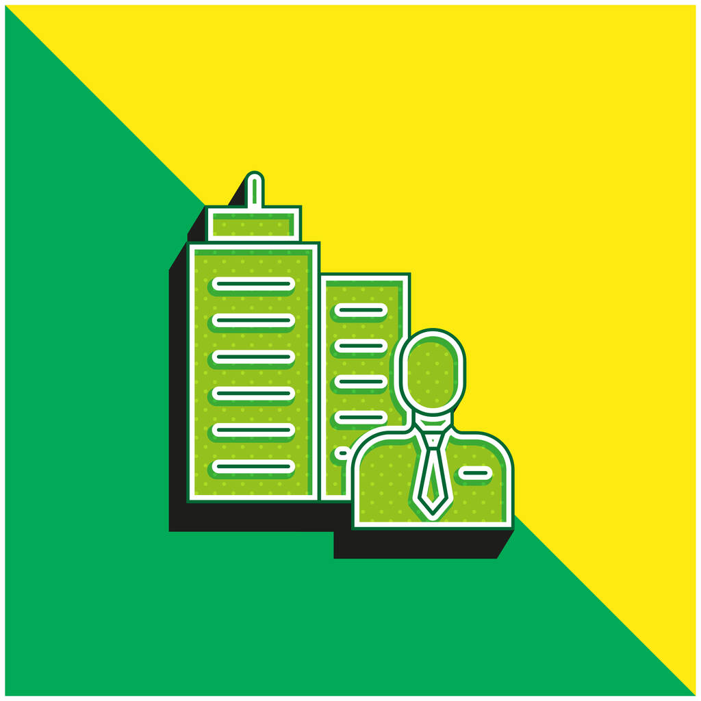 Pomo Vihreä ja keltainen moderni 3d vektori kuvake logo - Vektori, kuva