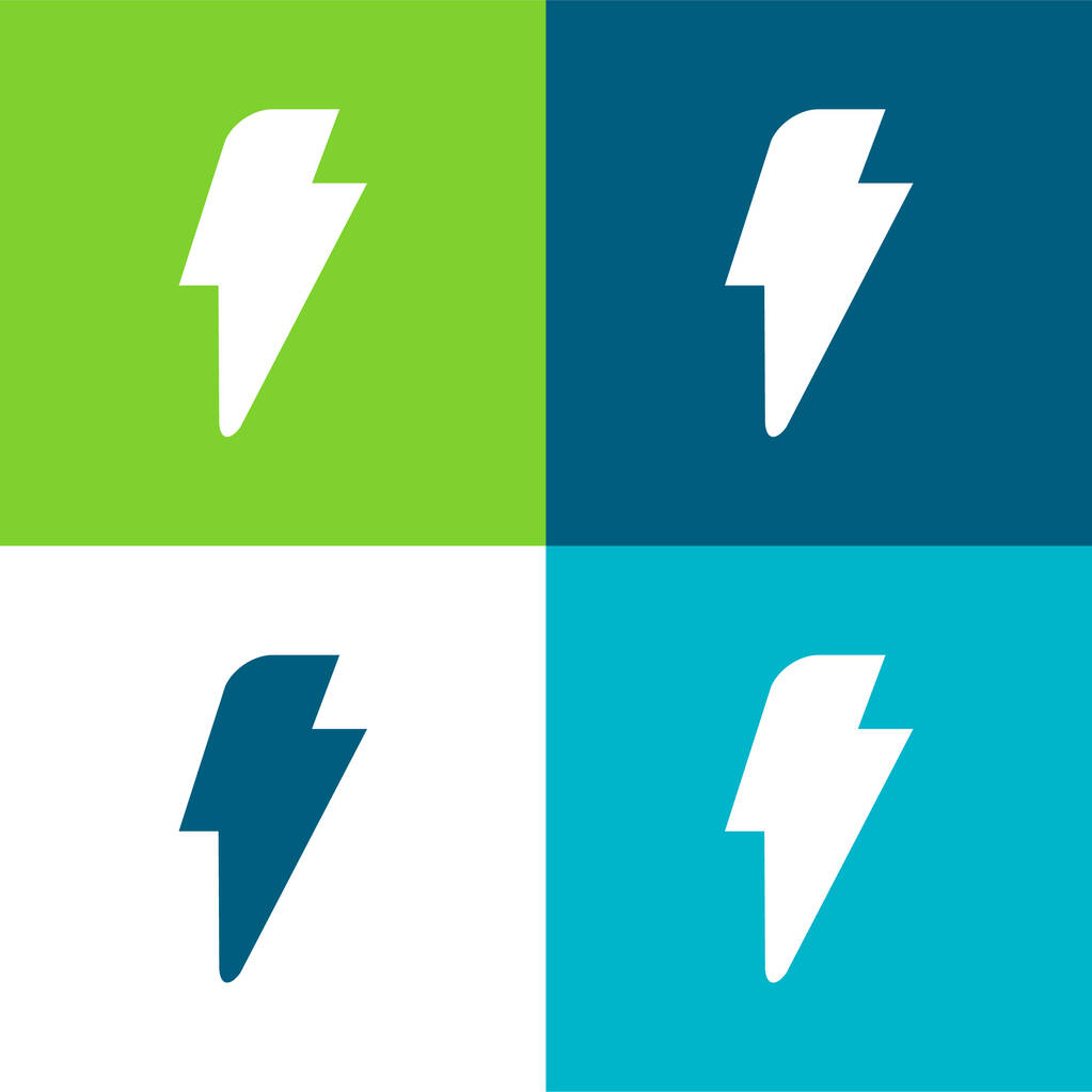 Black Lightning Flat cztery kolory minimalny zestaw ikon - Wektor, obraz