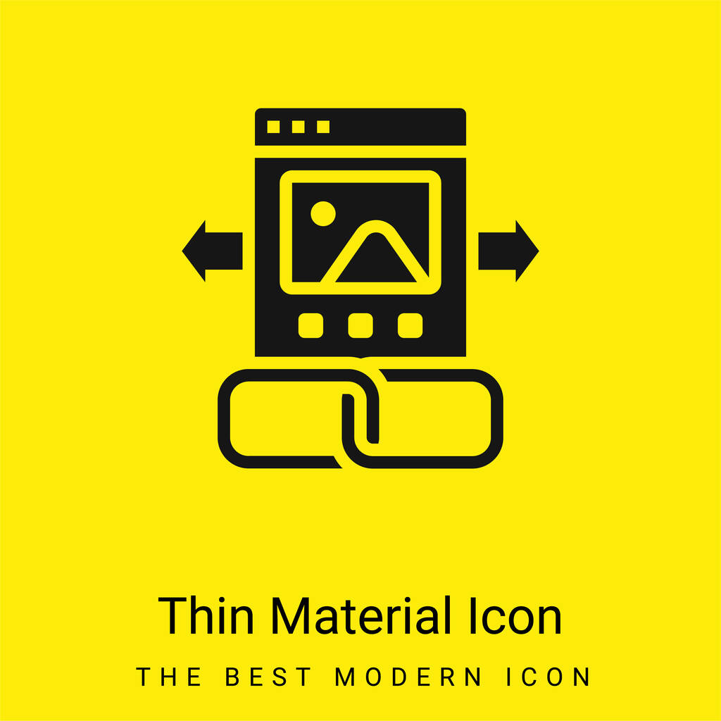 Backlink minimalna jasnożółta ikona materiału - Wektor, obraz