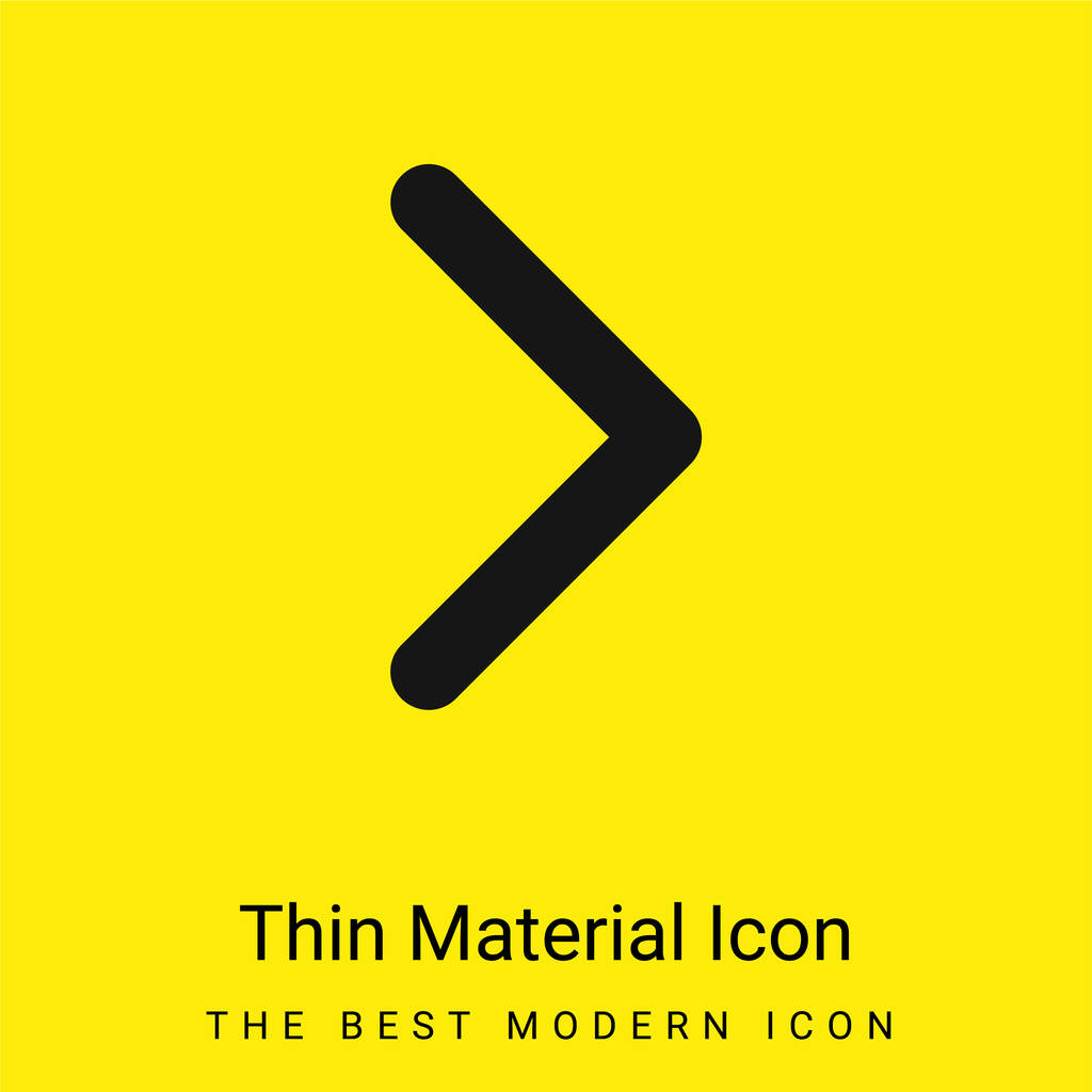 Pointe de flèche à droite minimale icône de matériau jaune vif - Vecteur, image