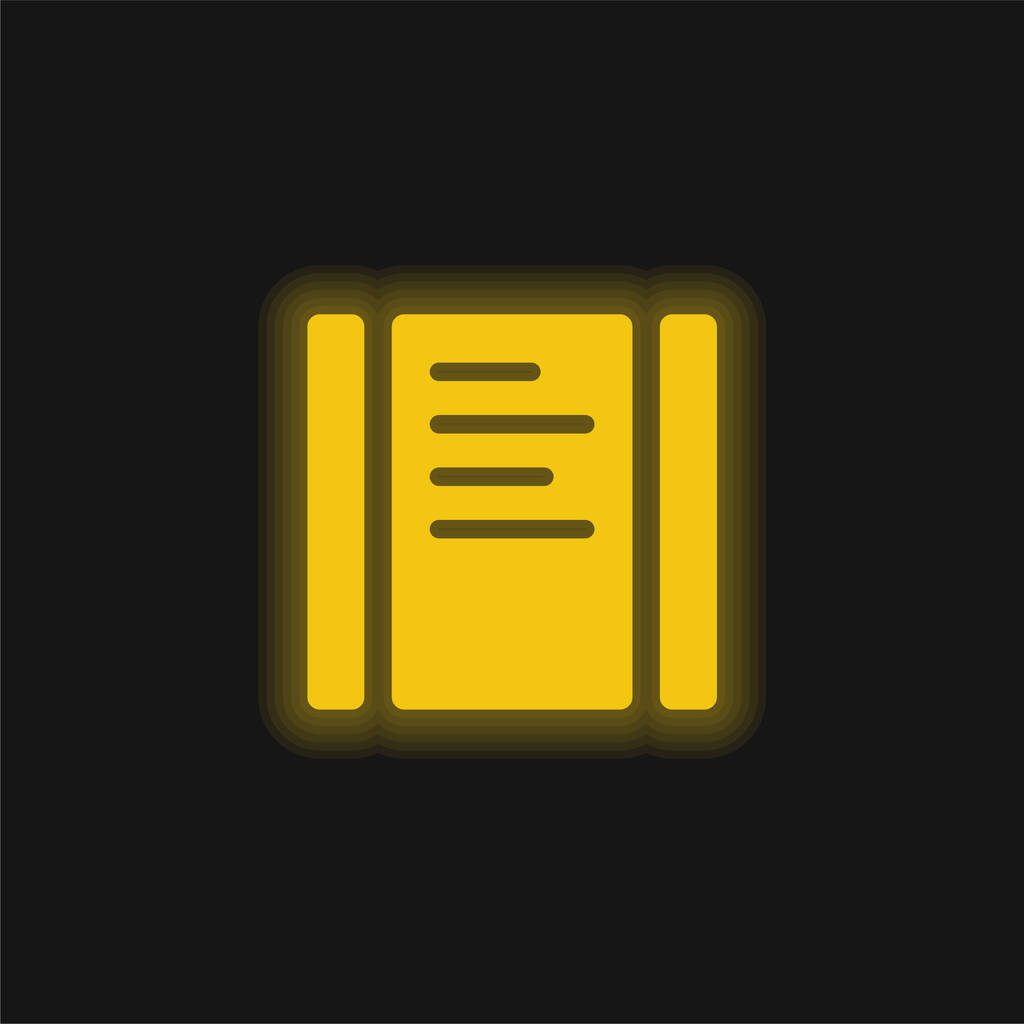 Μαύρη σελίδα κειμένου για να σκουπίσει οριζόντια κίτρινο λαμπερό νέον εικονίδιο - Διάνυσμα, εικόνα