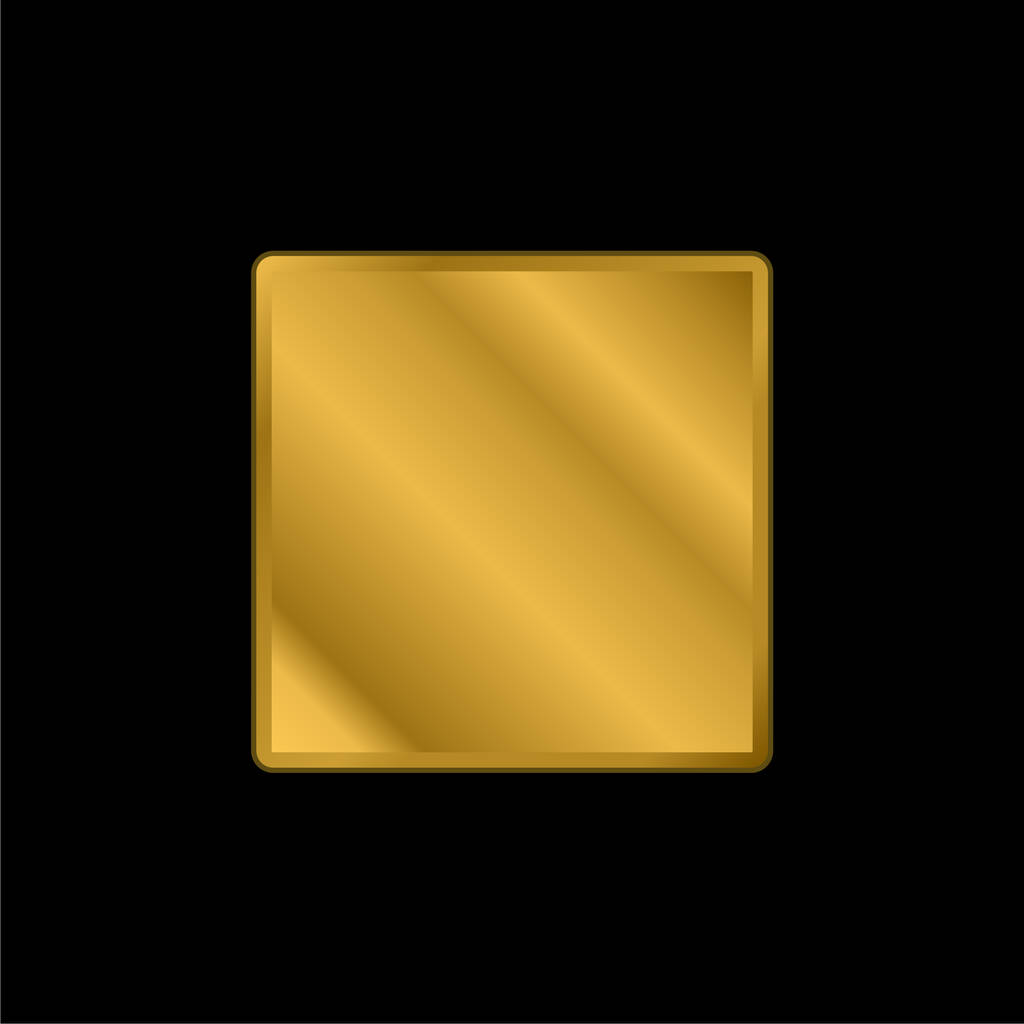 Schwarze quadratische Form vergoldet metallisches Symbol oder Logo-Vektor - Vektor, Bild
