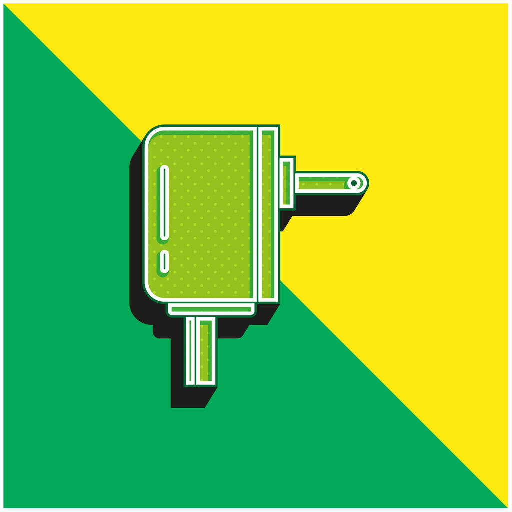 Adapter Zöld és sárga modern 3D vektor ikon logó - Vektor, kép