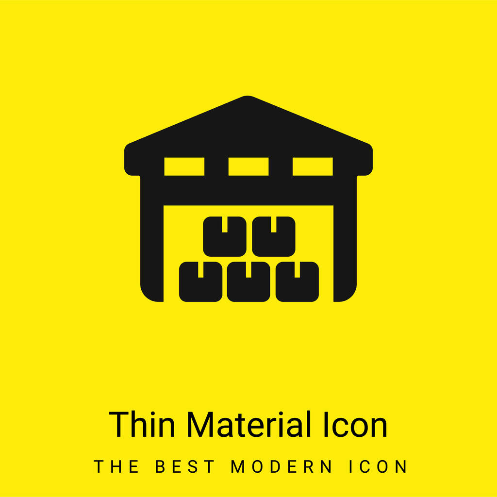 Boxes Piles Stored Inside A Garage For Delivery minimal bright yellow material icon - Vector, Image