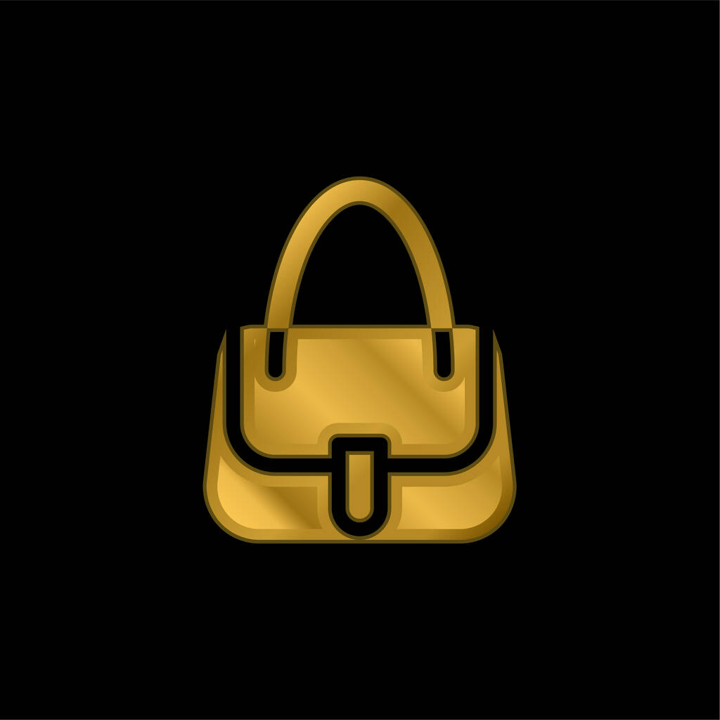 Сумка з золотим покриттям металева піктограма або вектор логотипу
 - Вектор, зображення