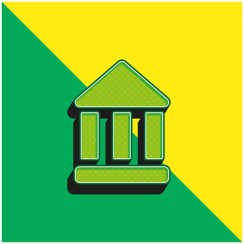 Bank Symbol Green and yellow modern 3d vector icon - Вектор, зображення