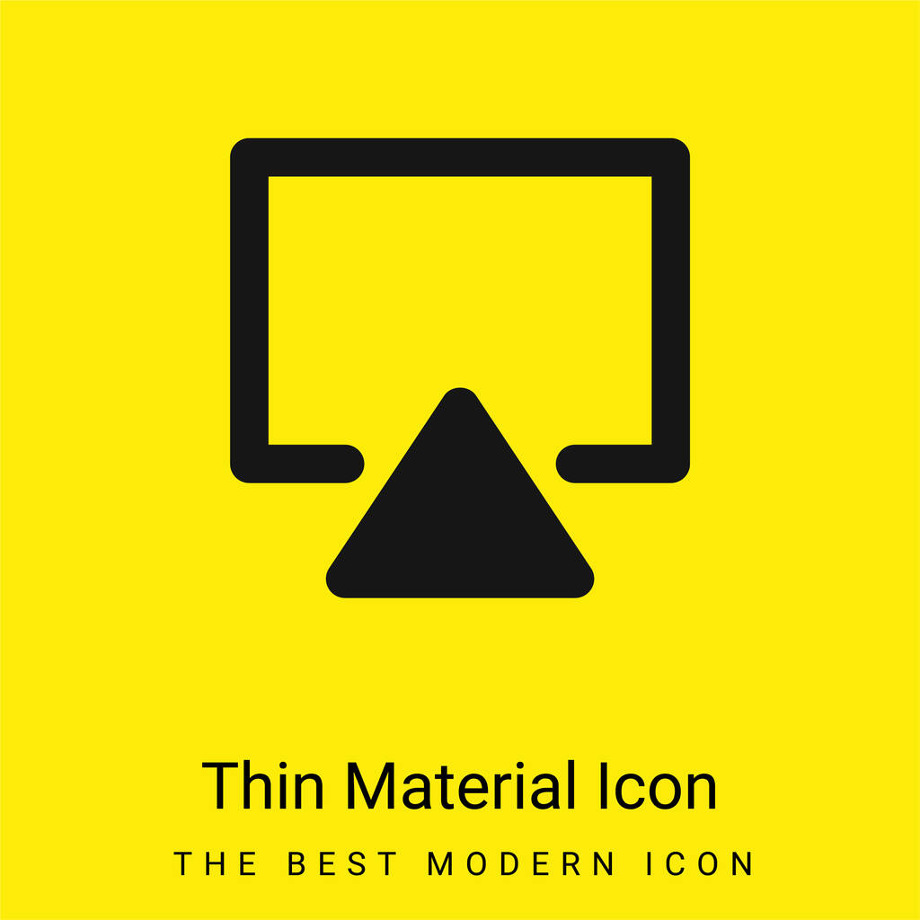 Airplay mínimo icono de material amarillo brillante - Vector, imagen