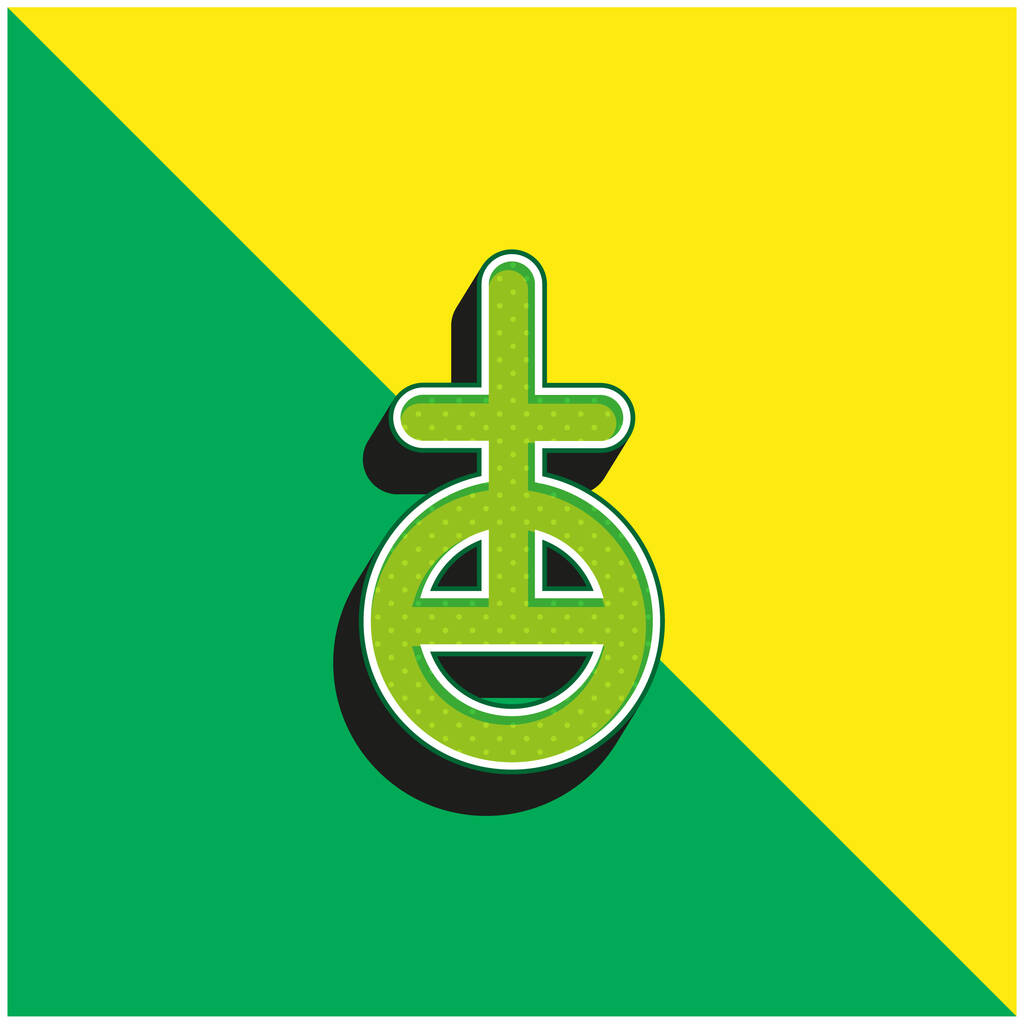 Segno astrologico Logo moderno verde e giallo dell'icona vettoriale 3d - Vettoriali, immagini