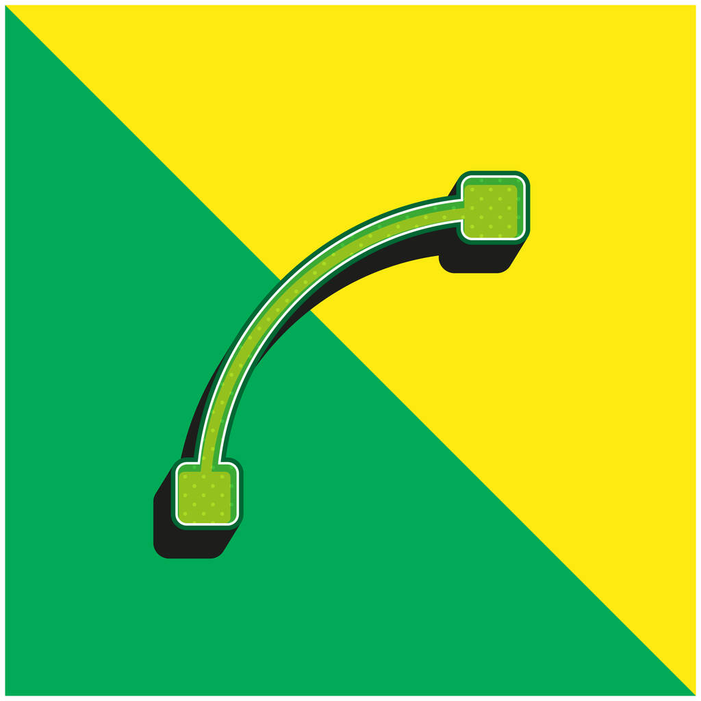 Łuk Zielony i żółty nowoczesny ikona wektora 3D logo - Wektor, obraz