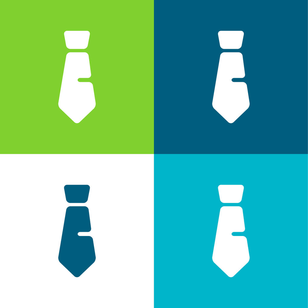 Big Tie Flat quatro cores conjunto de ícones mínimos - Vetor, Imagem