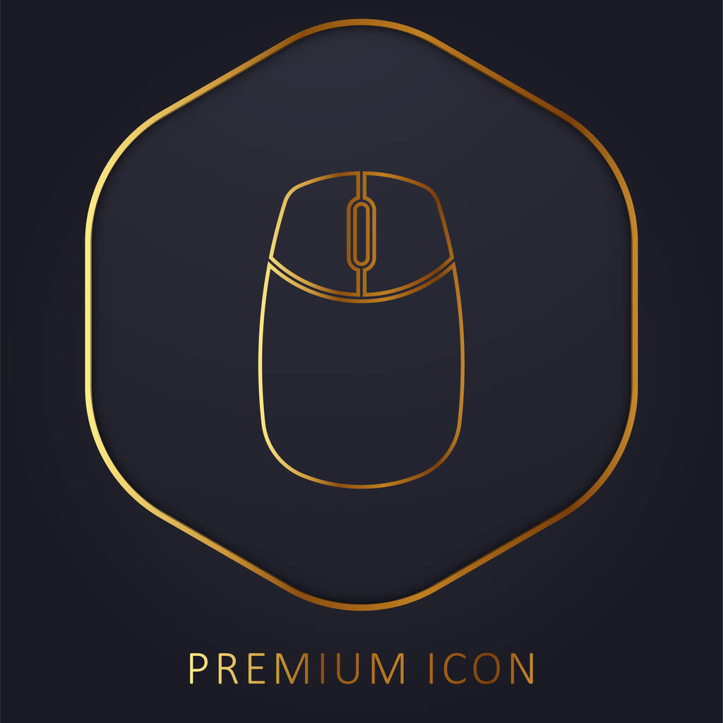 Big Computer Mouse golden line premium logo or icon - Vector, Image