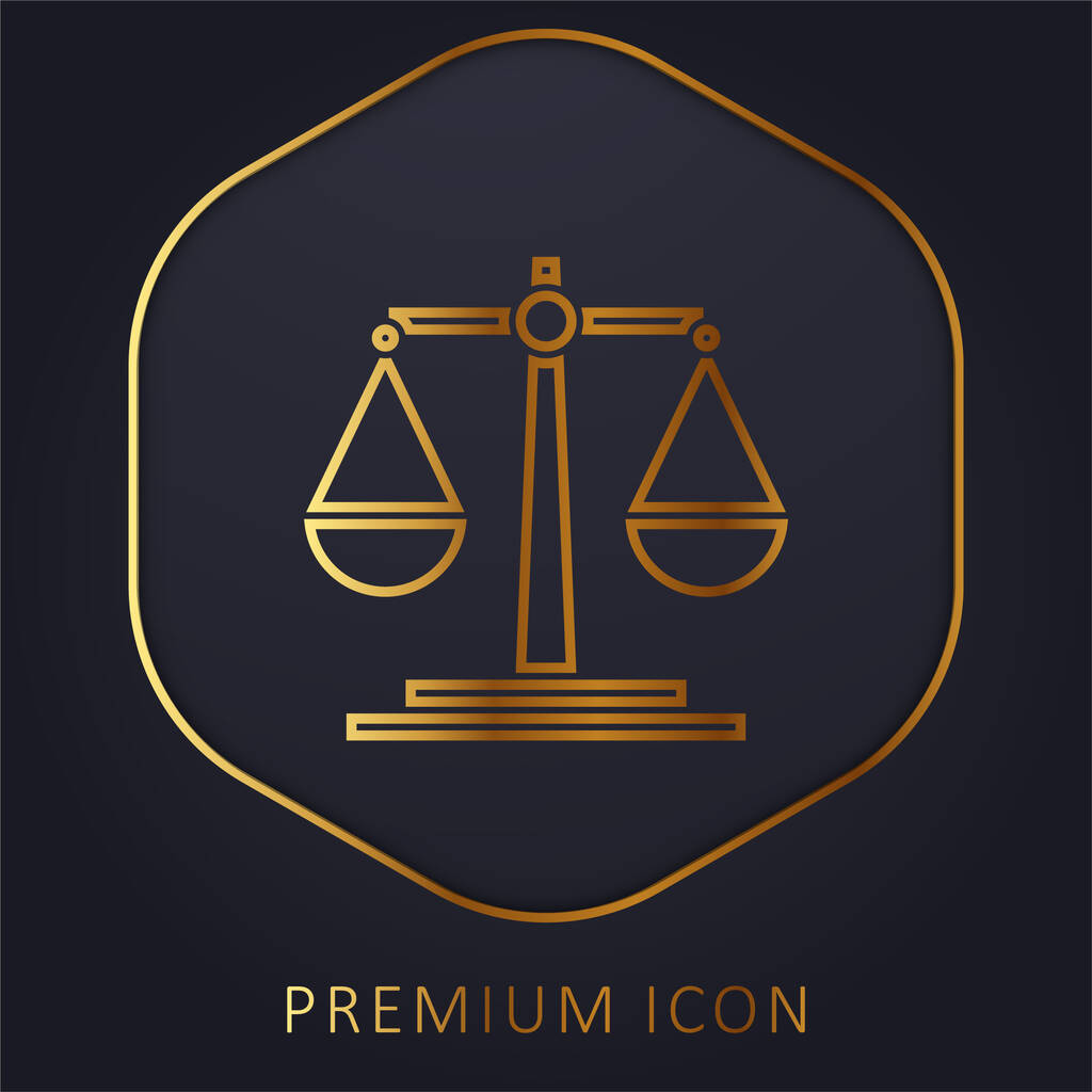 Balanço linha dourada logotipo premium ou ícone - Vetor, Imagem