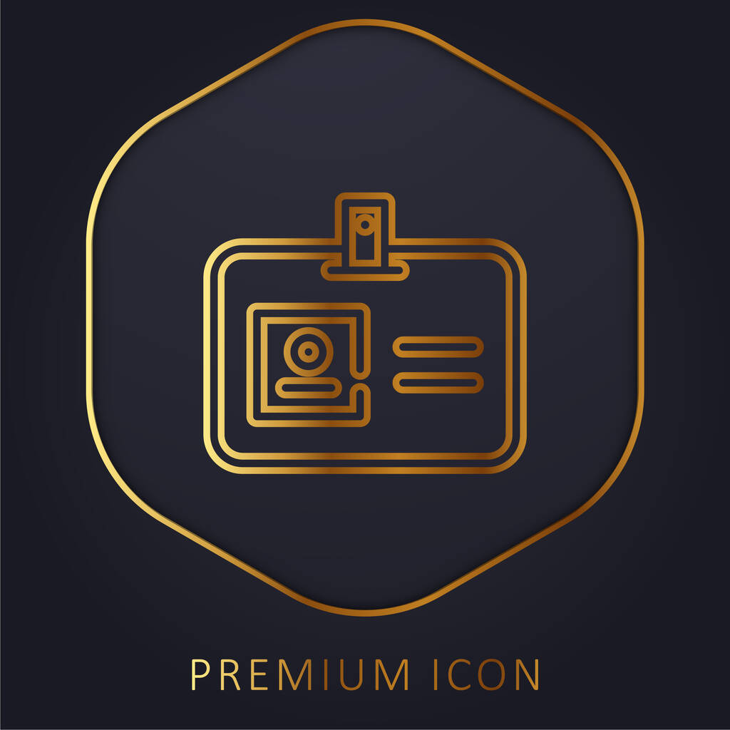 Tarjeta de acceso línea dorada logotipo premium o icono - Vector, Imagen