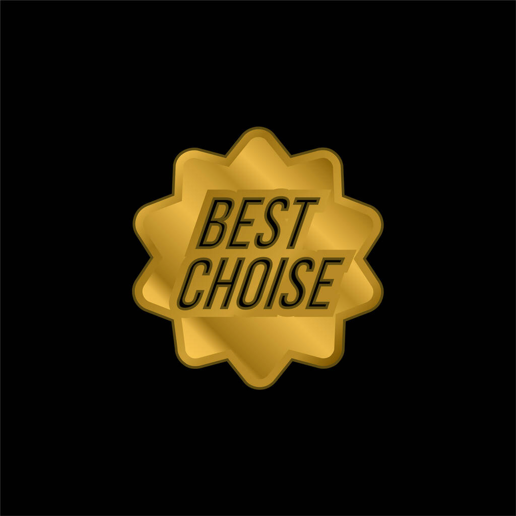 Mejor Opción Símbolo Comercial chapado en oro icono metálico o logo vector - Vector, imagen