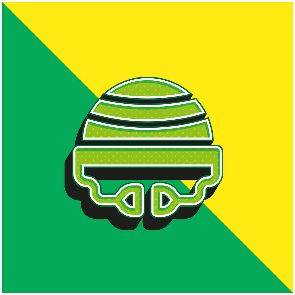 Bosu Ball Green и желтый современный 3d векторный логотип - Вектор,изображение