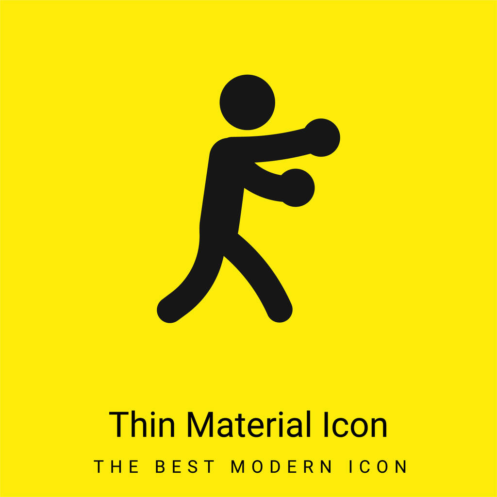 Boxe icona materiale giallo brillante minimo - Vettoriali, immagini