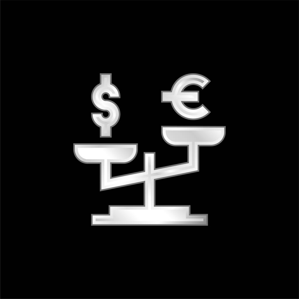 Balance argent plaqué icône métallique - Vecteur, image