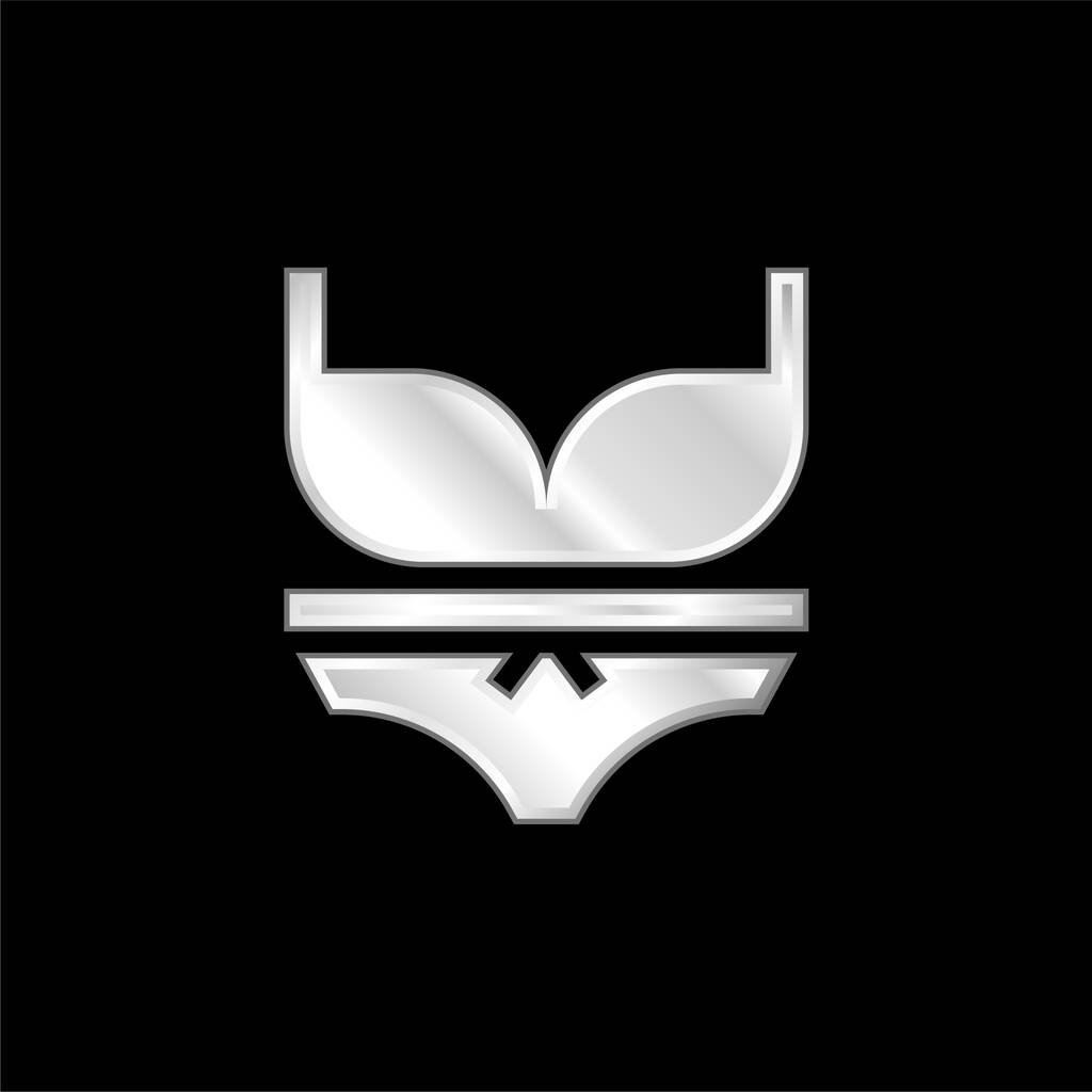 Bikini postříbřená kovová ikona - Vektor, obrázek