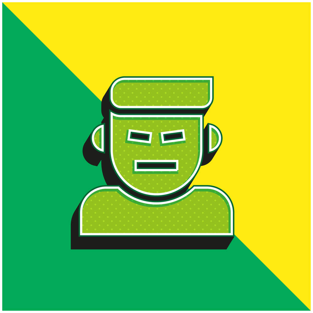 Wut Grünes und gelbes modernes 3D-Vektorsymbol-Logo - Vektor, Bild