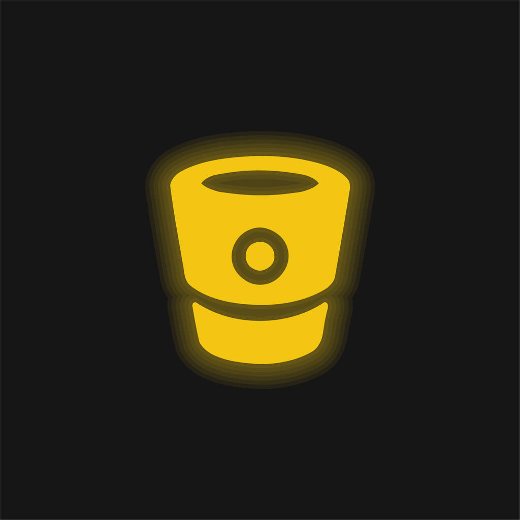 Bitbucket Logo giallo icona al neon incandescente - Vettoriali, immagini