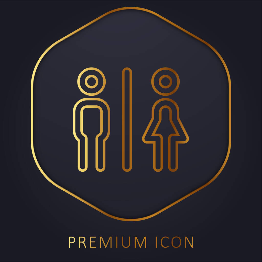 Bathrooms golden line premium logo or icon - Vector, Image