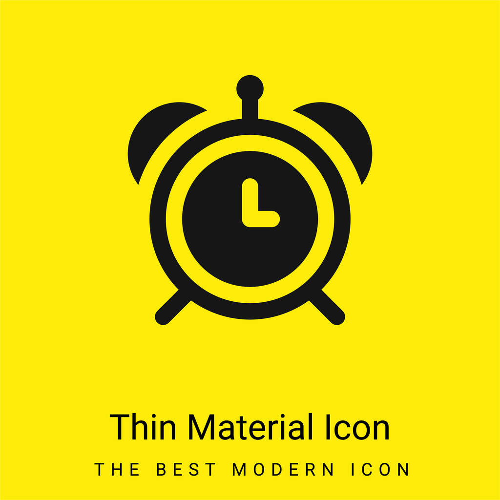 アラームクロック最小限の明るい黄色の材料アイコン - ベクター画像