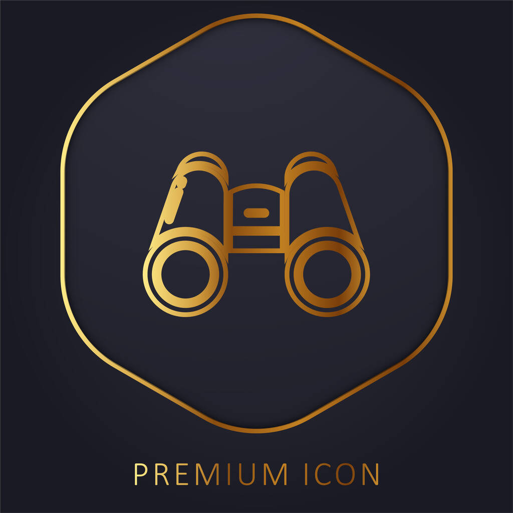 Linea dorata binoculare logo o icona premium - Vettoriali, immagini