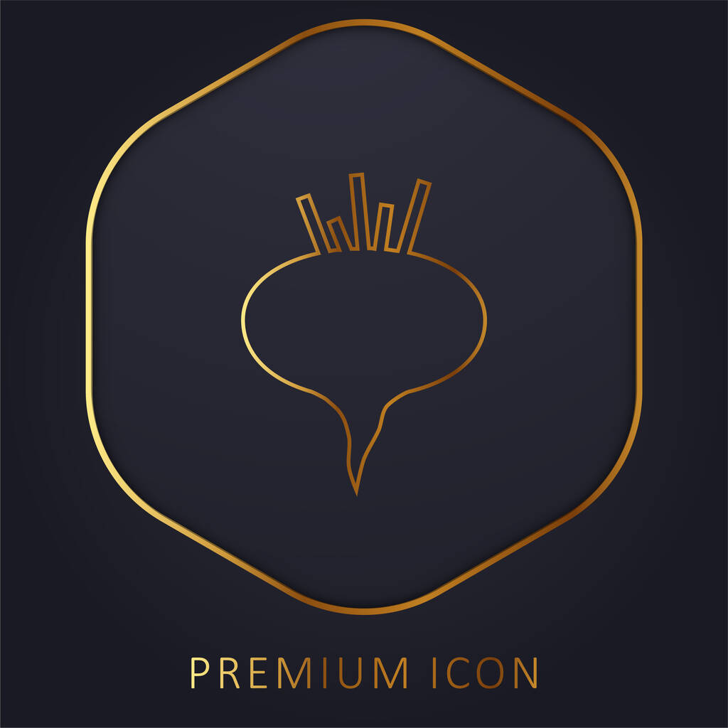 Beetroot línea dorada logotipo premium o icono - Vector, imagen