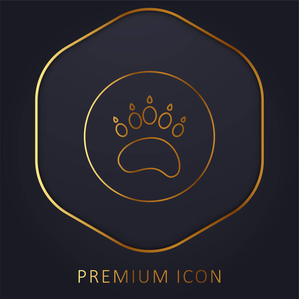 Bear Paw Circule goldene Linie Premium-Logo oder Symbol - Vektor, Bild