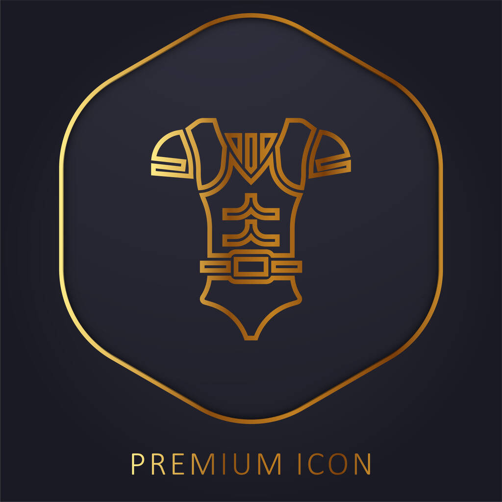 Armor línea dorada logotipo premium o icono - Vector, imagen