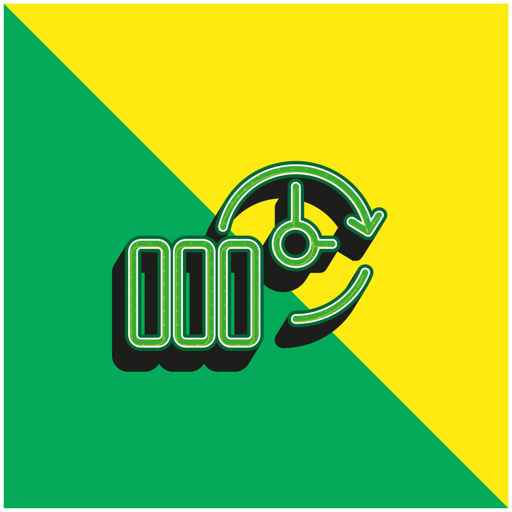 Backup vékony vázlat szimbólum egy körben Zöld és sárga modern 3D vektor ikon logó - Vektor, kép