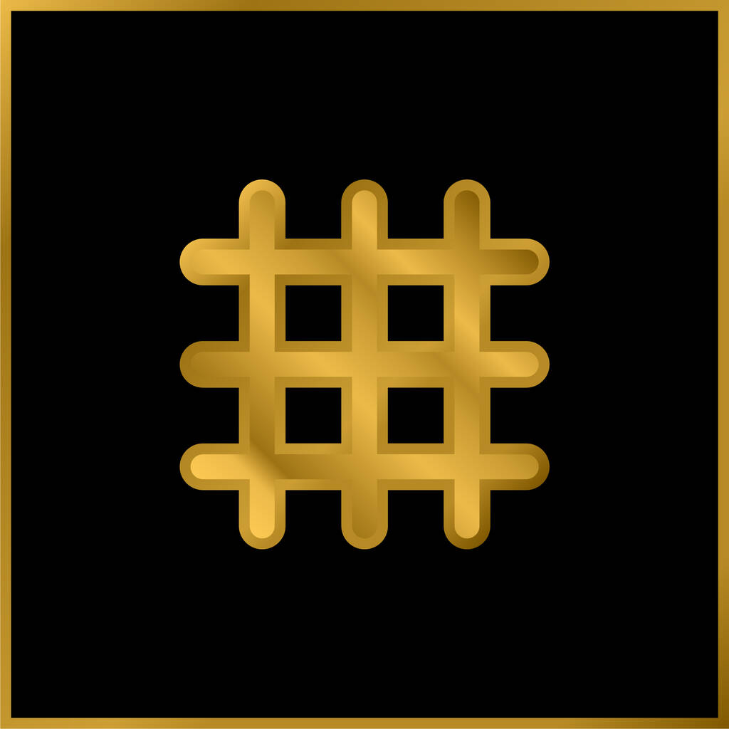 Велика сітка золота металева піктограма або вектор логотипу
 - Вектор, зображення