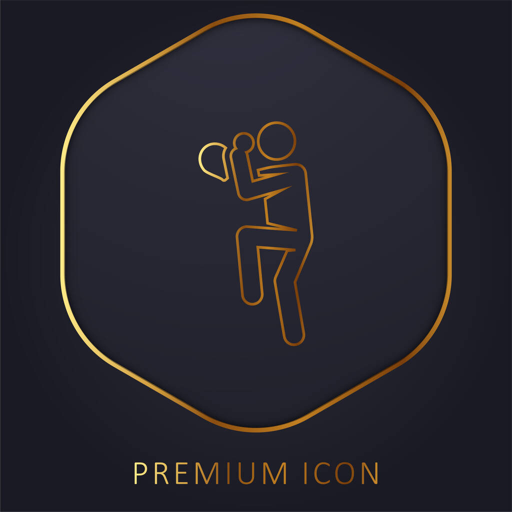 Бейсболіст Золота лінія преміум логотип або значок
 - Вектор, зображення