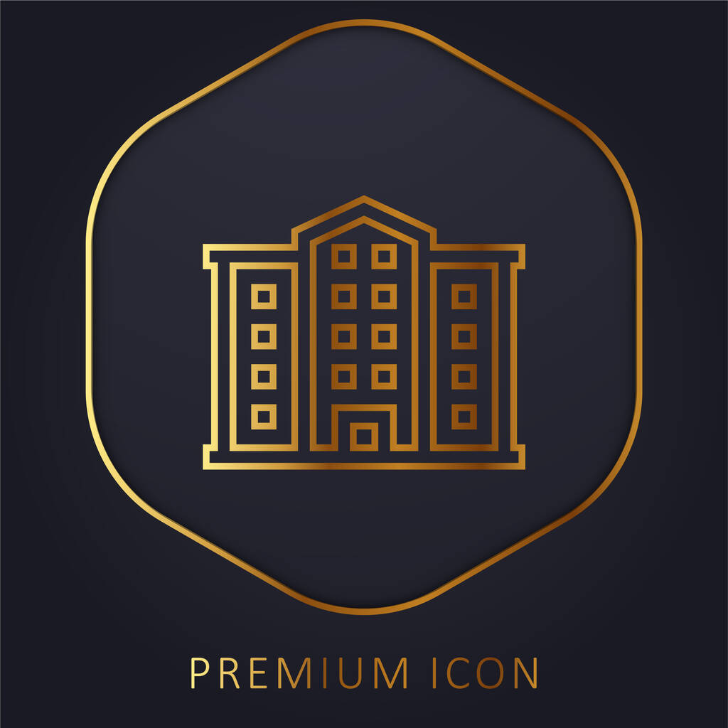 Apartment golden line premium logo or icon - Vector, Image