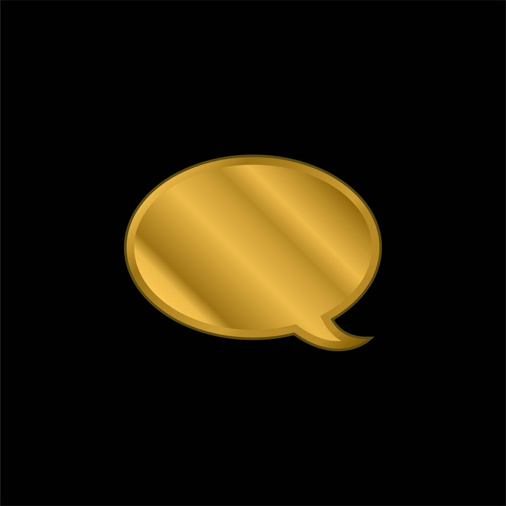 Позолоченная икона или вектор логотипа Black Speech Bubble - Вектор,изображение