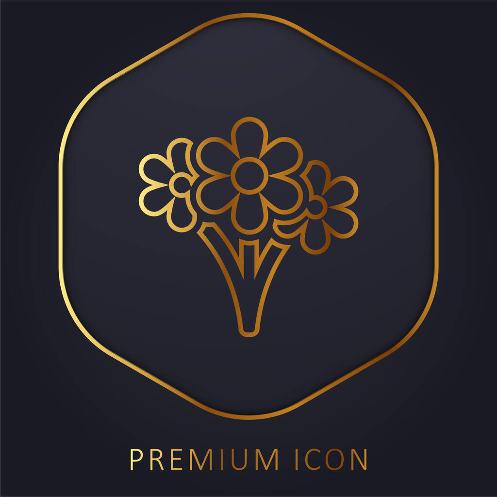 Logotipo o icono premium ramo de línea dorada - Vector, imagen