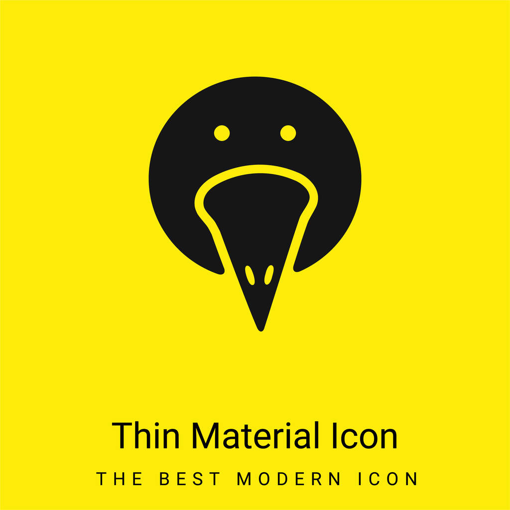 Madár portré minimális fényes sárga anyag ikon - Vektor, kép
