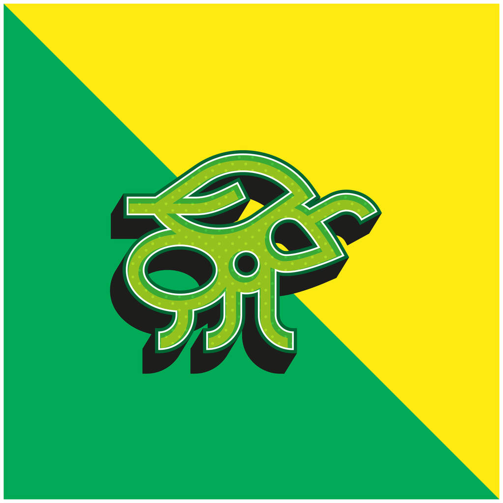 Karınca Yeşil ve Sarı Modern 3D vektör simgesi logosu - Vektör, Görsel