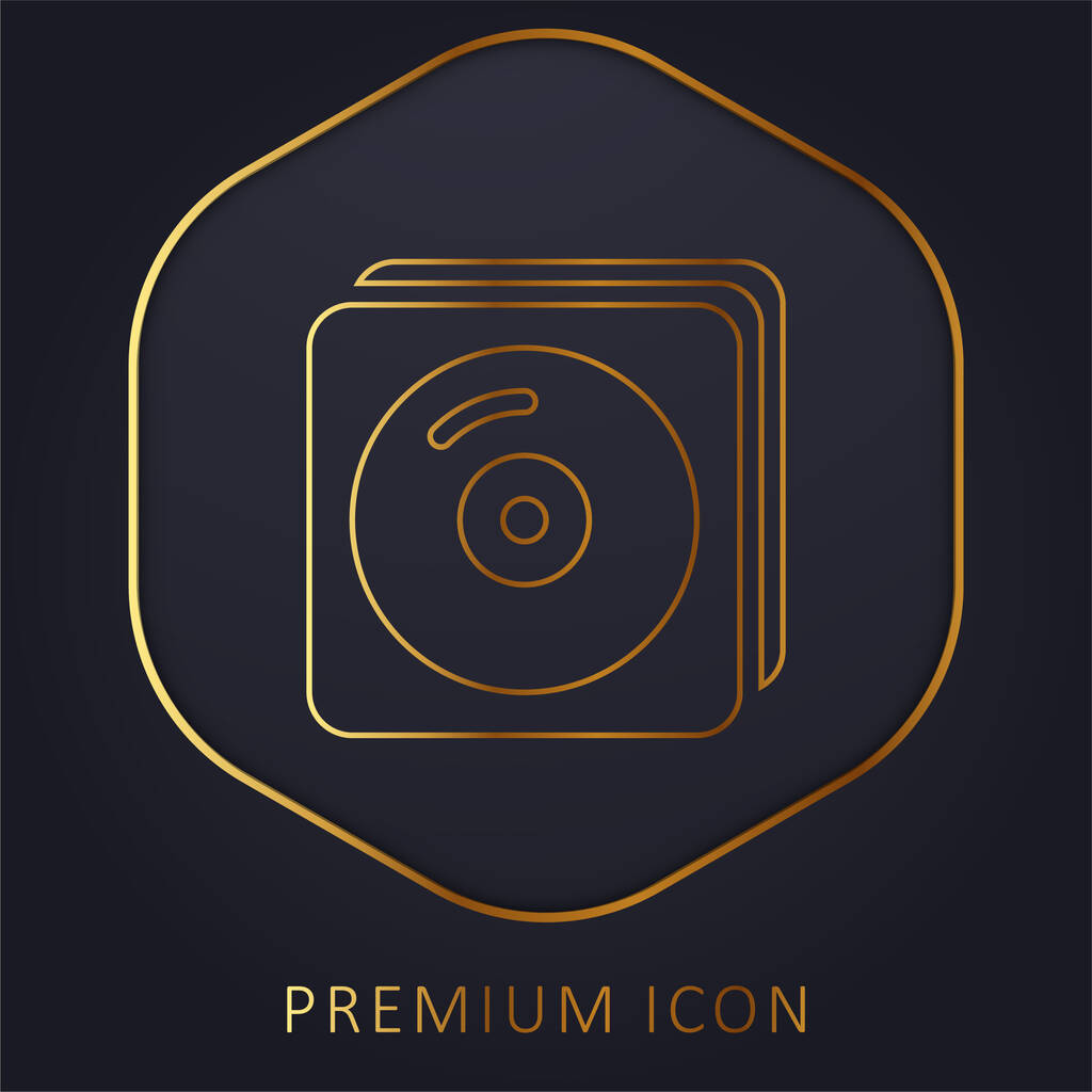 Album złota linia logo premium lub ikona - Wektor, obraz