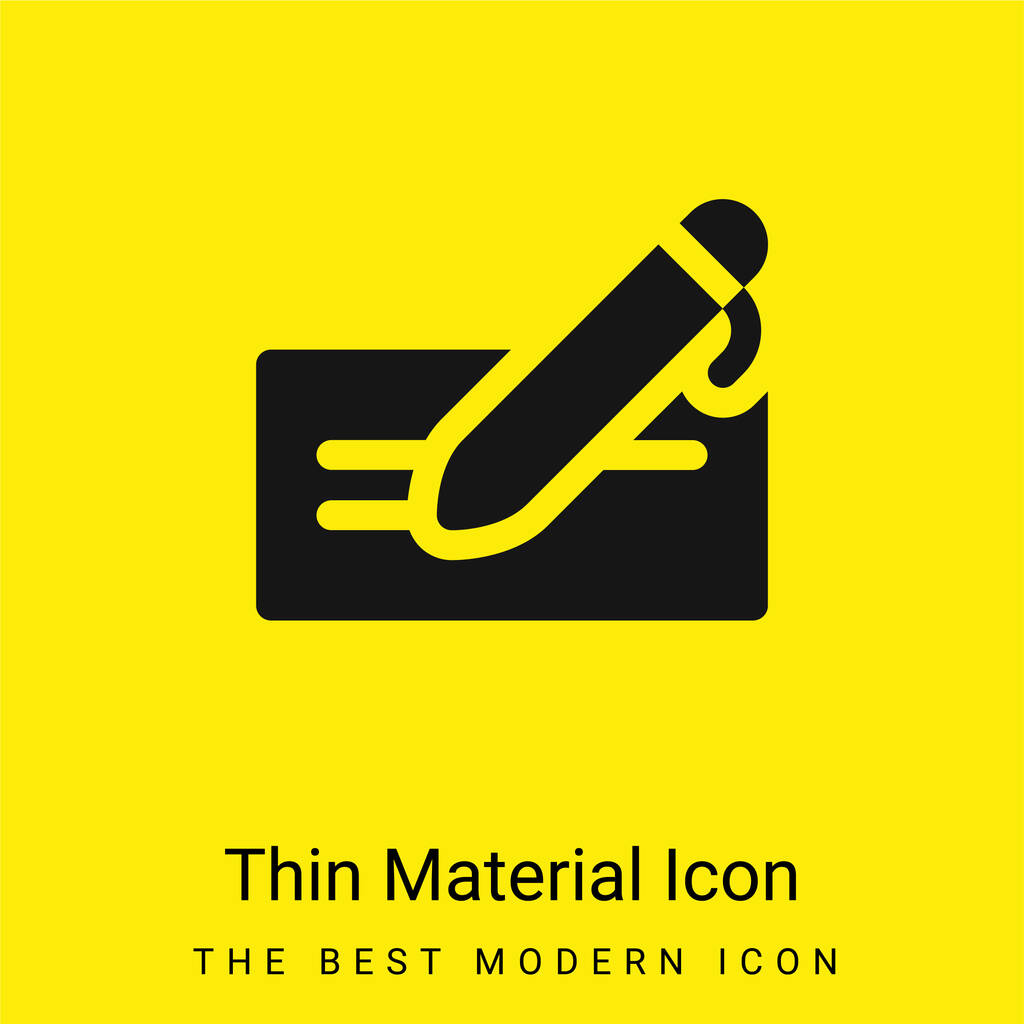 Agreement minimal bright yellow material icon - Vector, Image