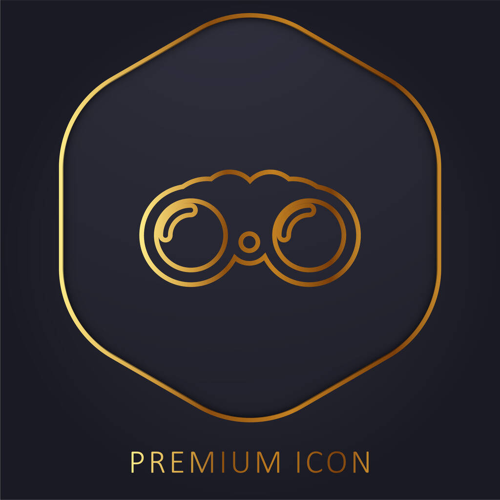 Big Binocoulars złote logo linii premium lub ikona - Wektor, obraz