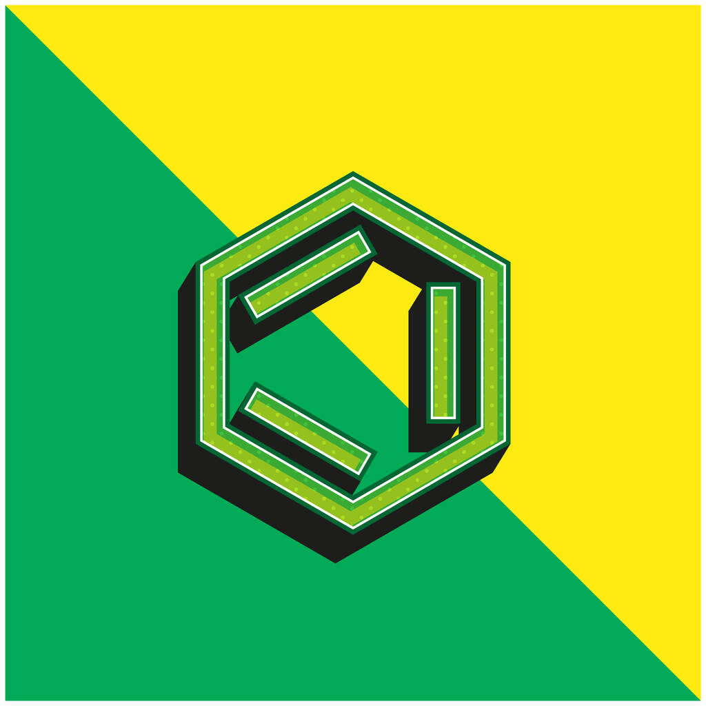 Benzen Zielony i żółty nowoczesny ikona wektora 3D logo - Wektor, obraz