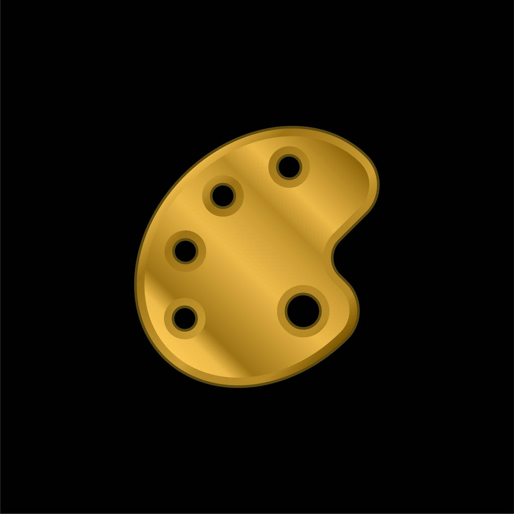 Sanatçı Paleti altın kaplama metalik simge veya logo vektörü - Vektör, Görsel