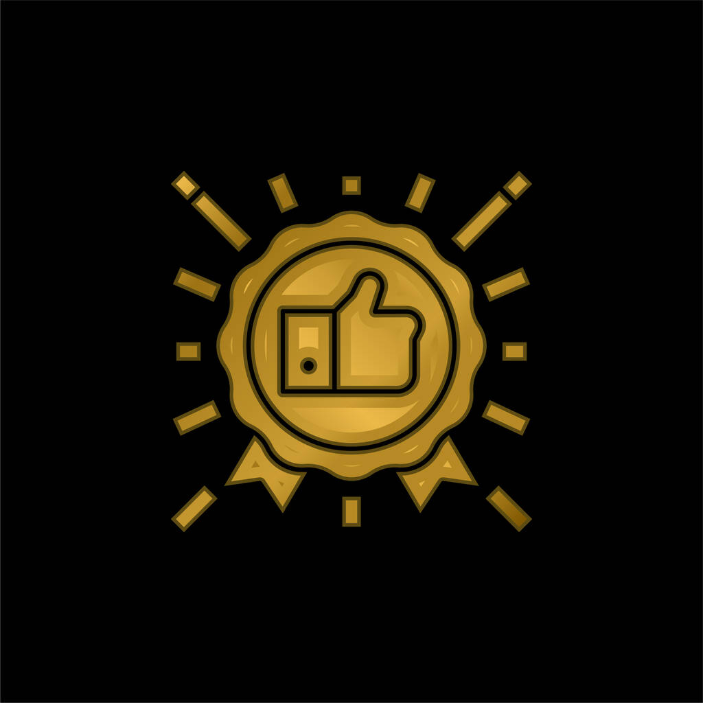 Melhor vendedor banhado a ouro ícone metálico ou vetor logotipo - Vetor, Imagem