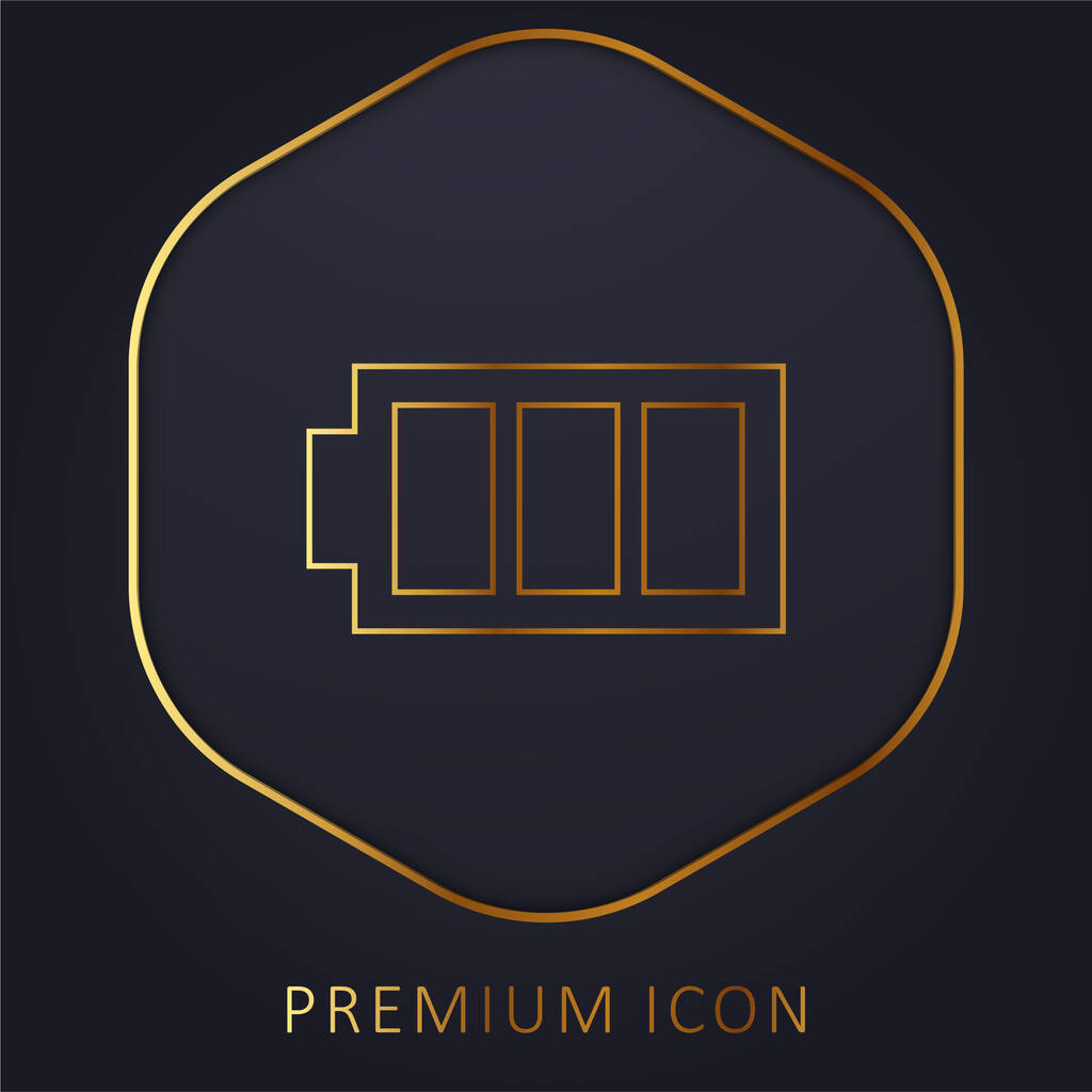 Батарея з трьома порожніми зонами золота лінія логотип або значок преміум-класу
 - Вектор, зображення