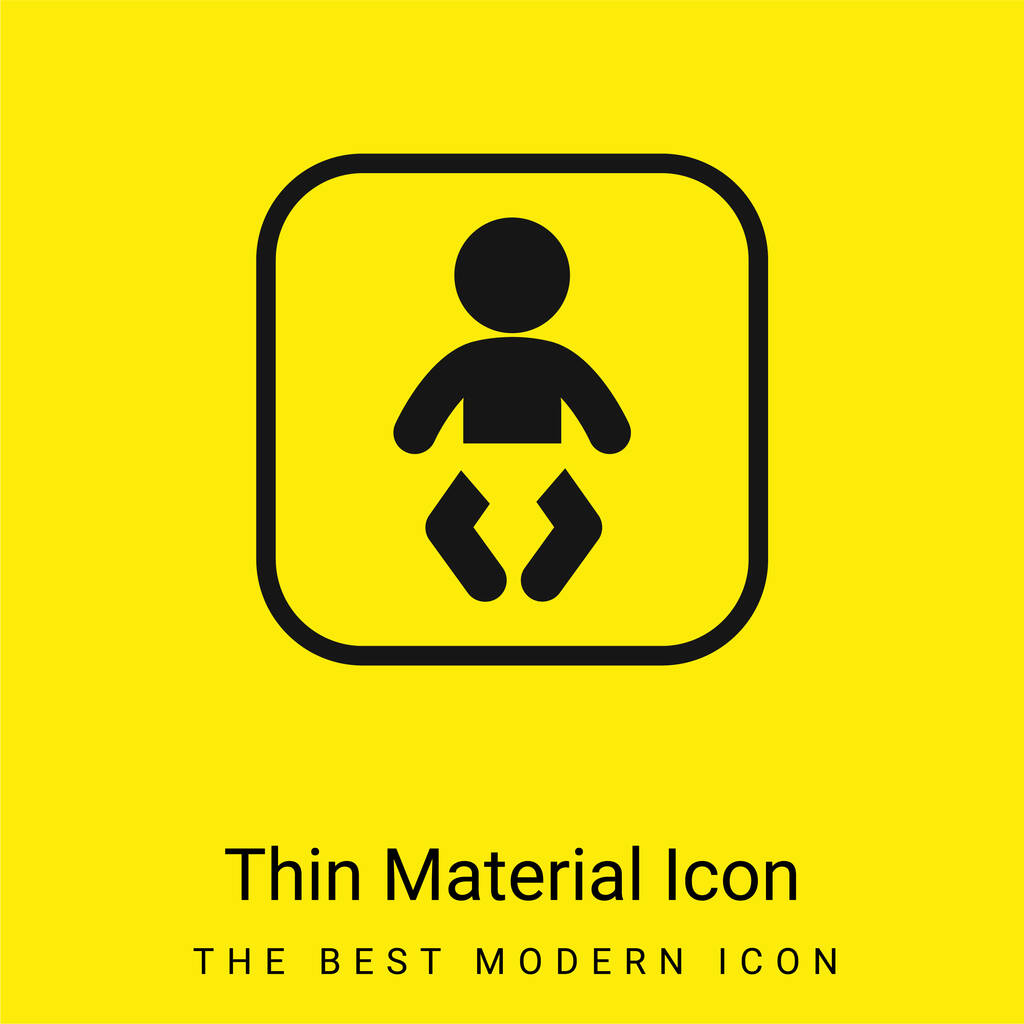 Baby Zone icona minimale materiale giallo brillante - Vettoriali, immagini