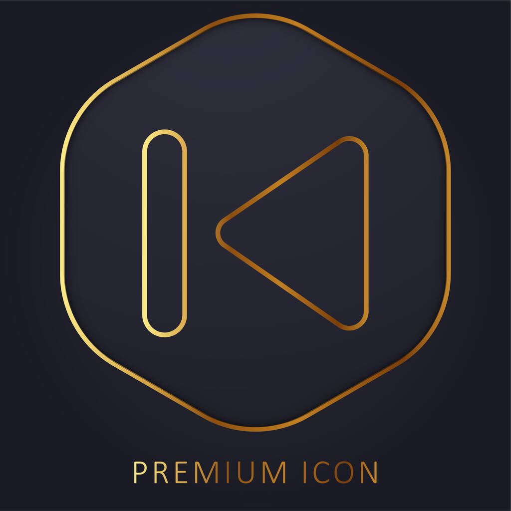 Backward Track golden line premium logo or icon - Vector, Image