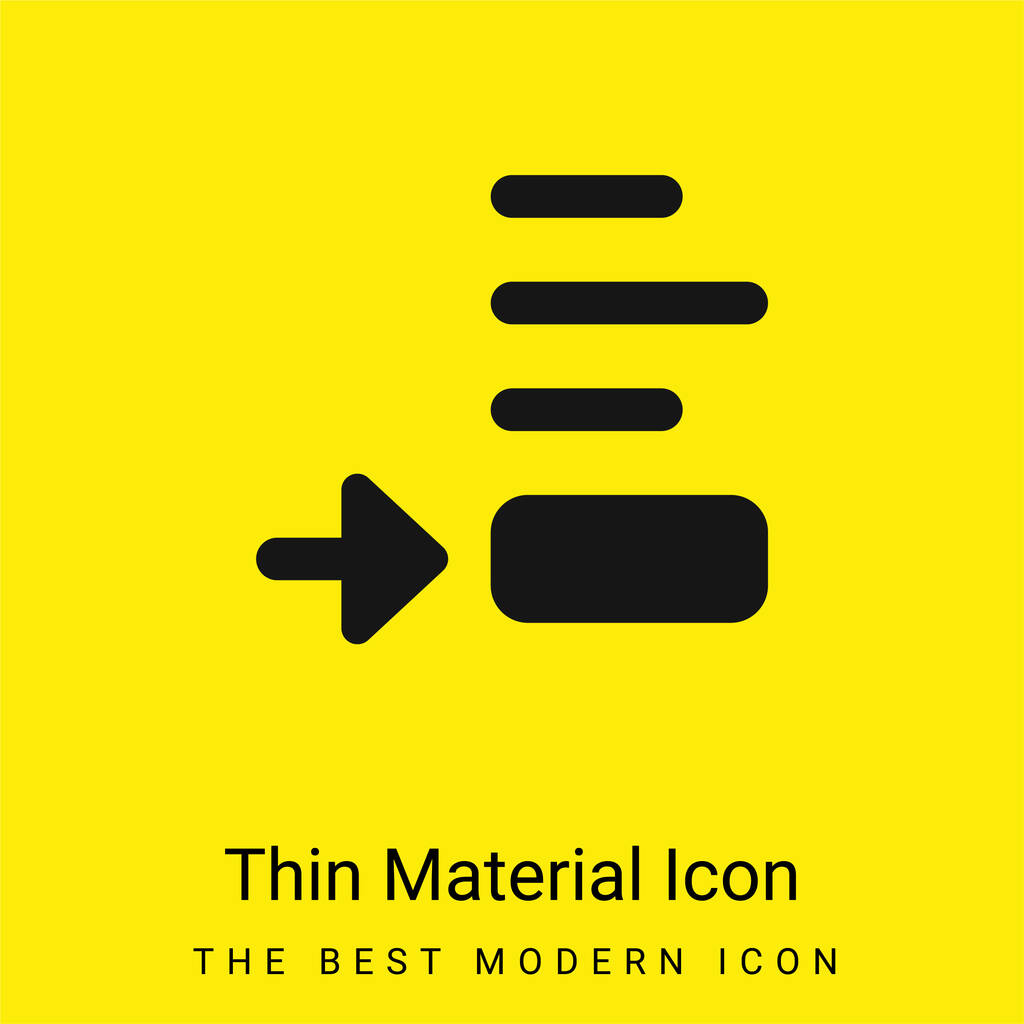 Bottom View minimaal helder geel materiaal icoon - Vector, afbeelding