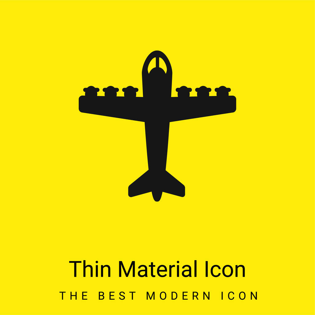 Bombardier minimális fényes sárga anyag ikon - Vektor, kép